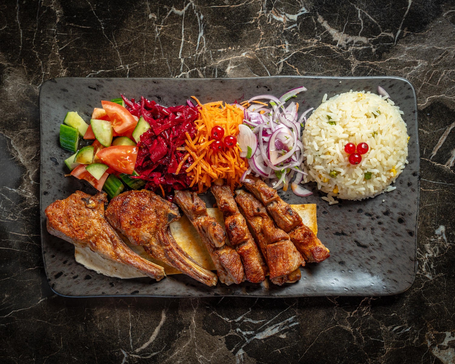 Charcoal-grilled mixed grill at Laila Kitchen, Cheshunt