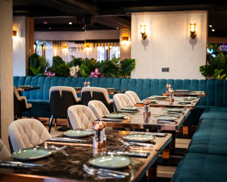 Dining room at Laila Kitchen, Turkish restaurant on Turners Hill, Cheshunt